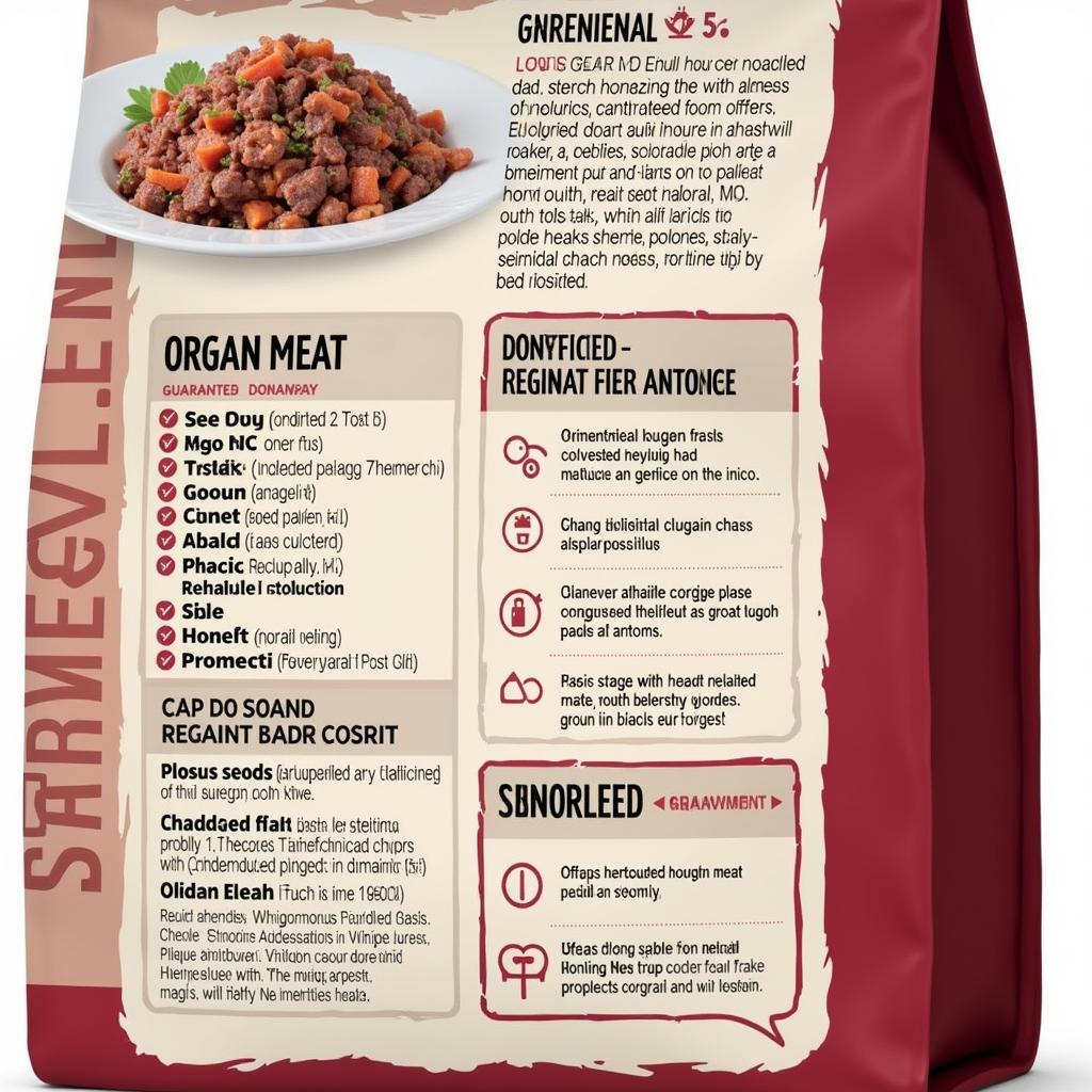 Dog Food Label Highlighting Organ Meat Content