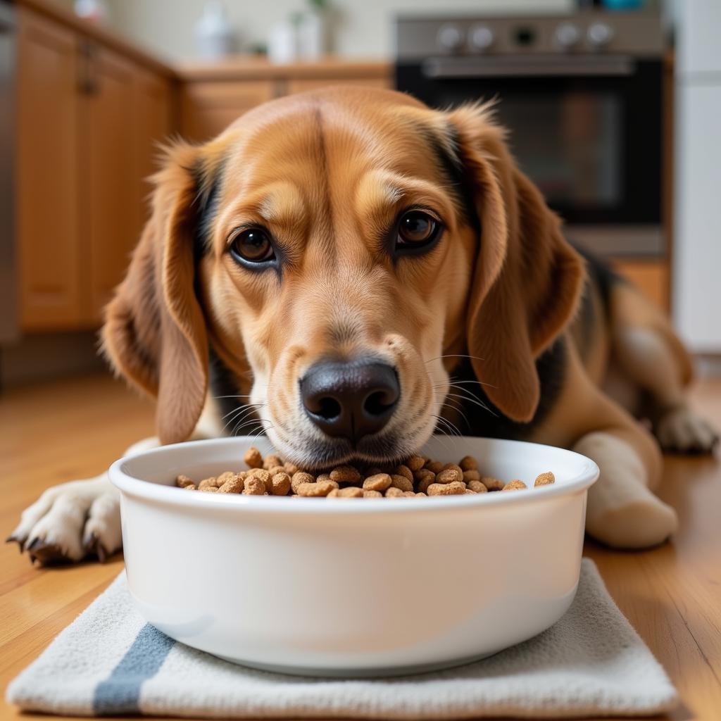 Dog Refusing Food Bowl