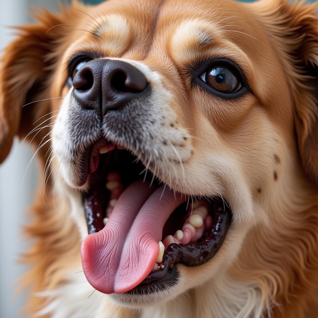 Dog Regurgitating Undigested Food due to Megaesophagus