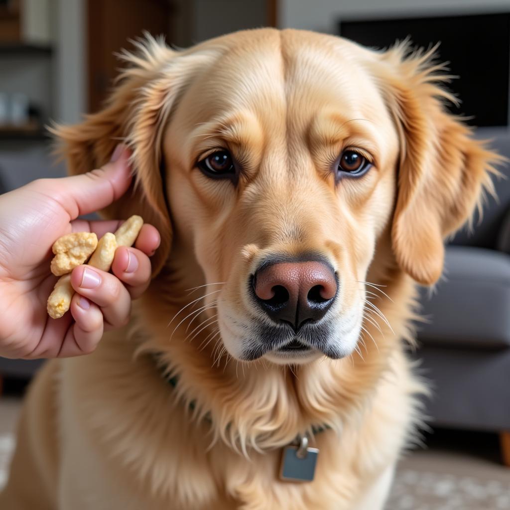 Dog scratching its ear due to food intolerance