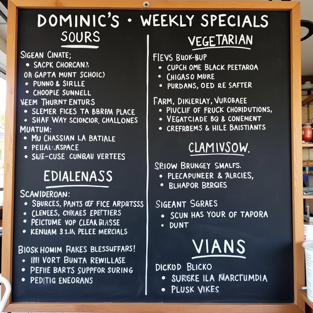 Dominic's Food Truck Menu Specials