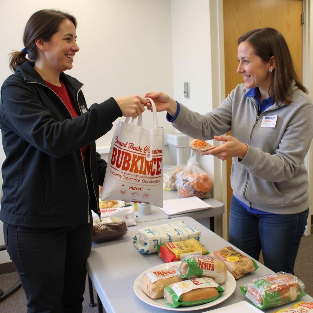 Client Receiving Food Assistance at the Donald Bentley Food Pantry