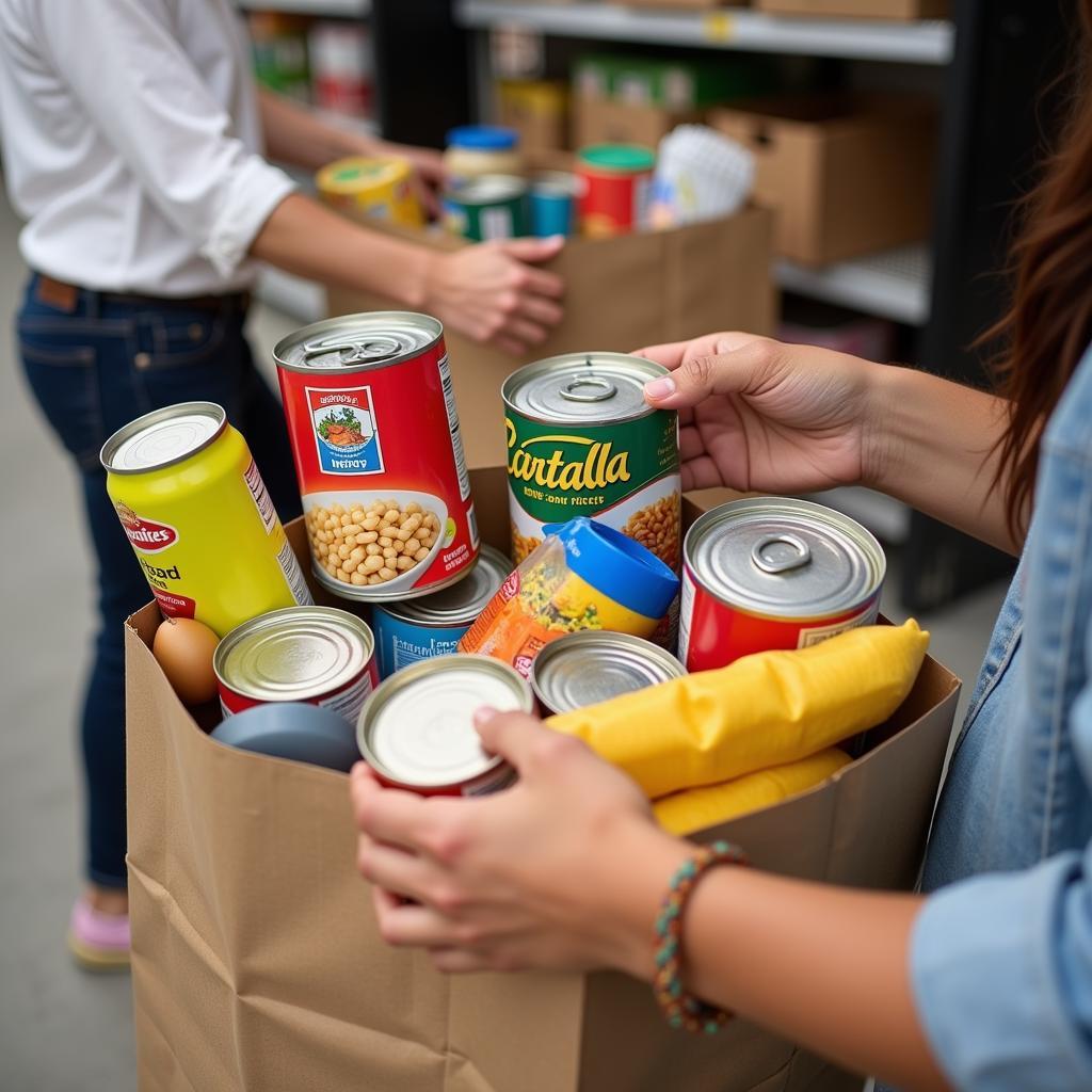 Donating Food Items at a Port Richey Food Pantry