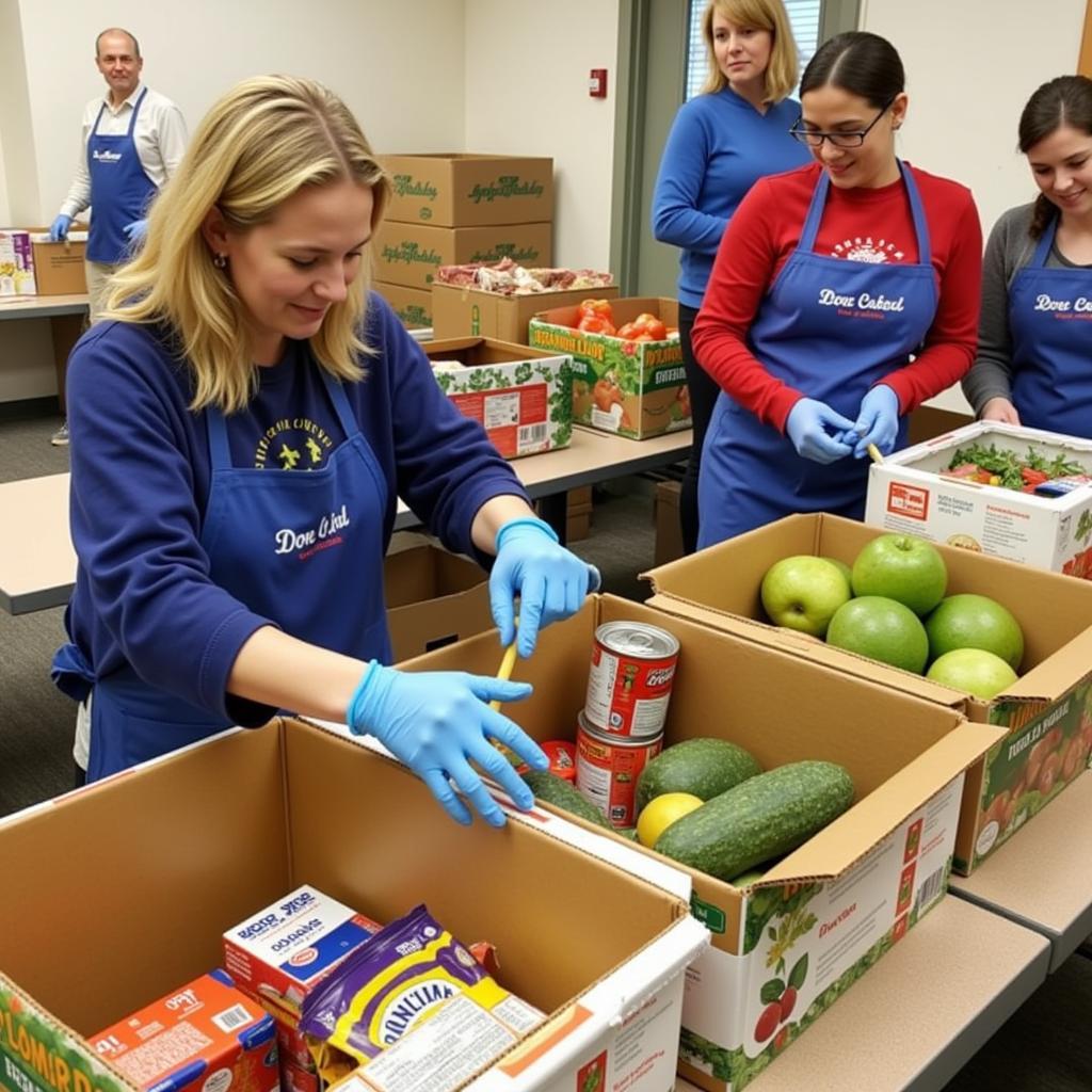 Volunteers at the Dover Food Pantry