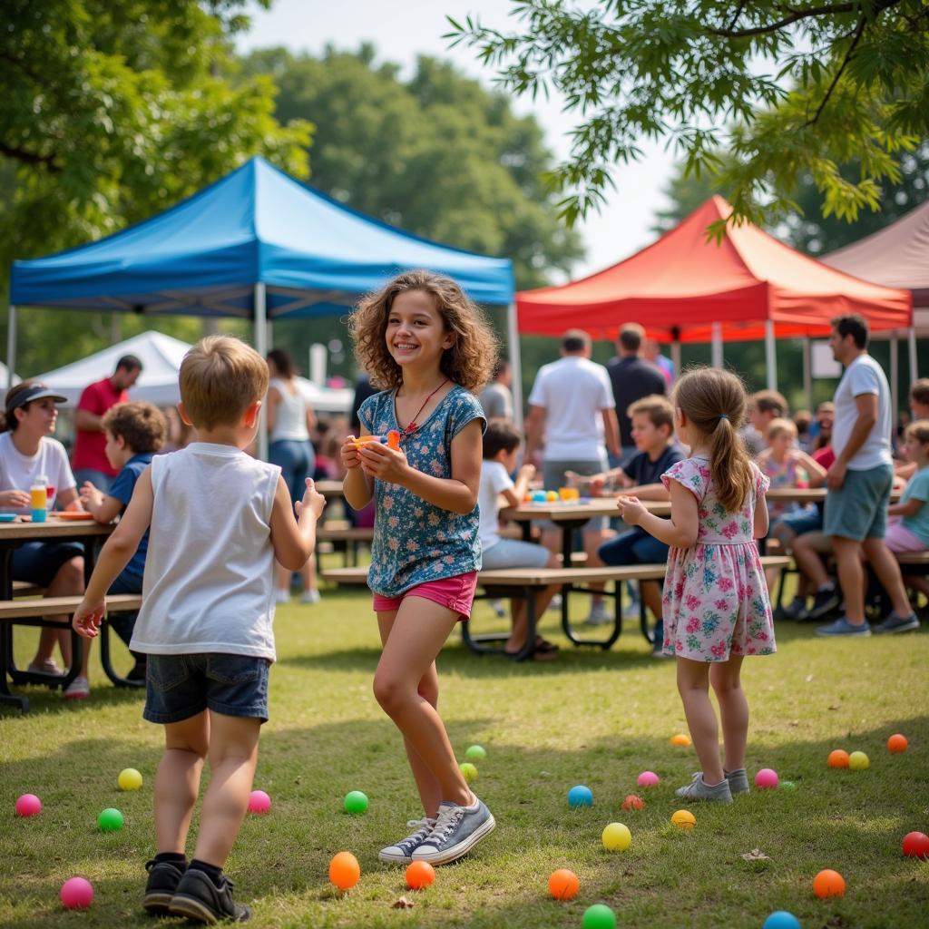 Families enjoying the various activities and food at the Downey International Food Festival