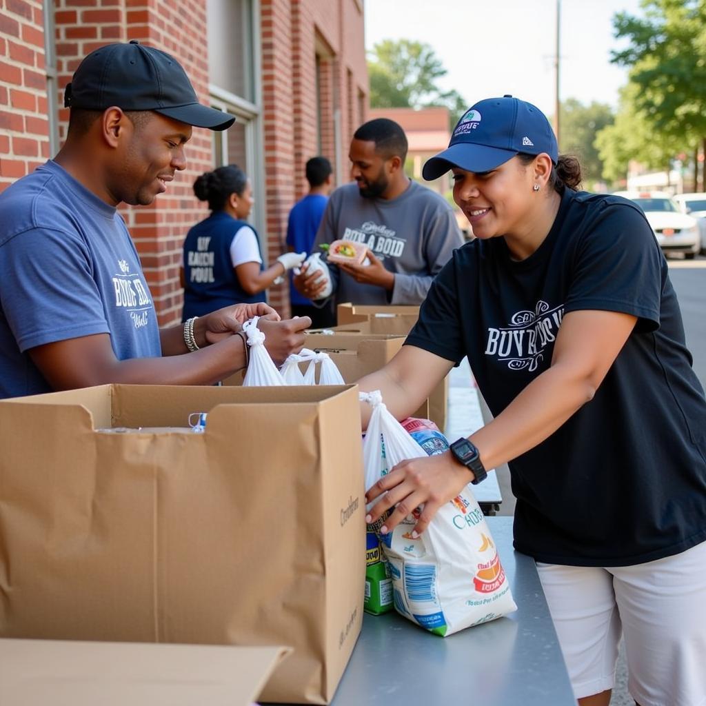 Food distribution at Downtown Food Closet by DST