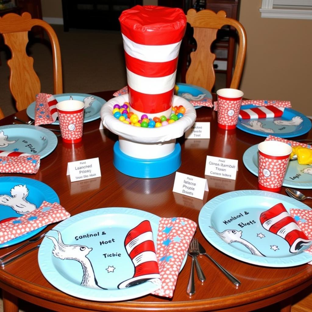 Dr. Seuss Party Table Setting