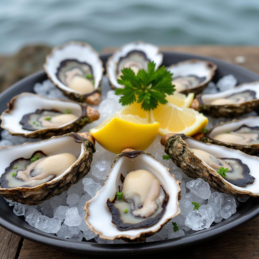 Plated Dungeness Oysters