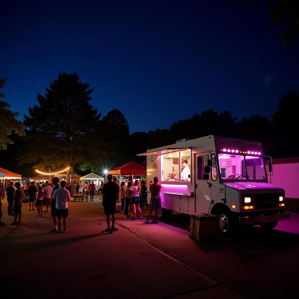 Durham Food Truck Rodeo Night Scene