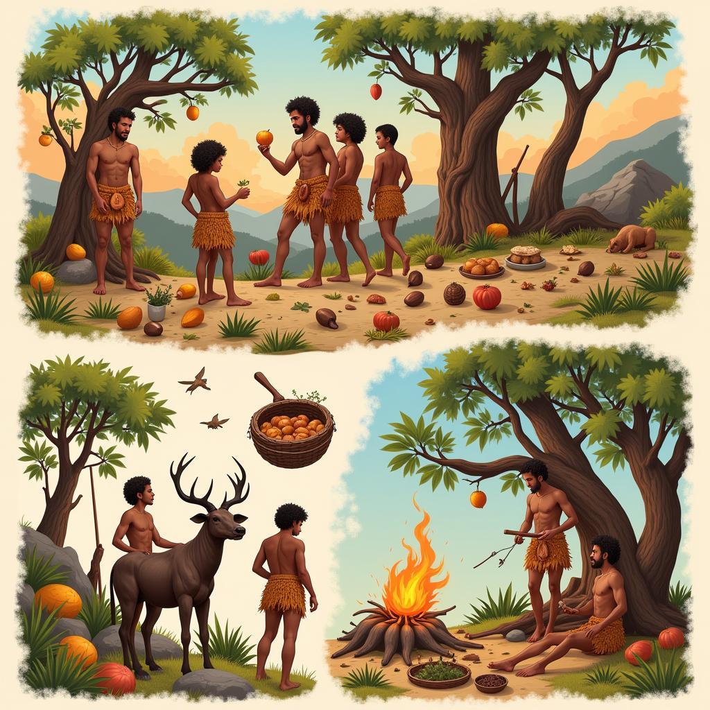 Early Human Food Sources Depiction