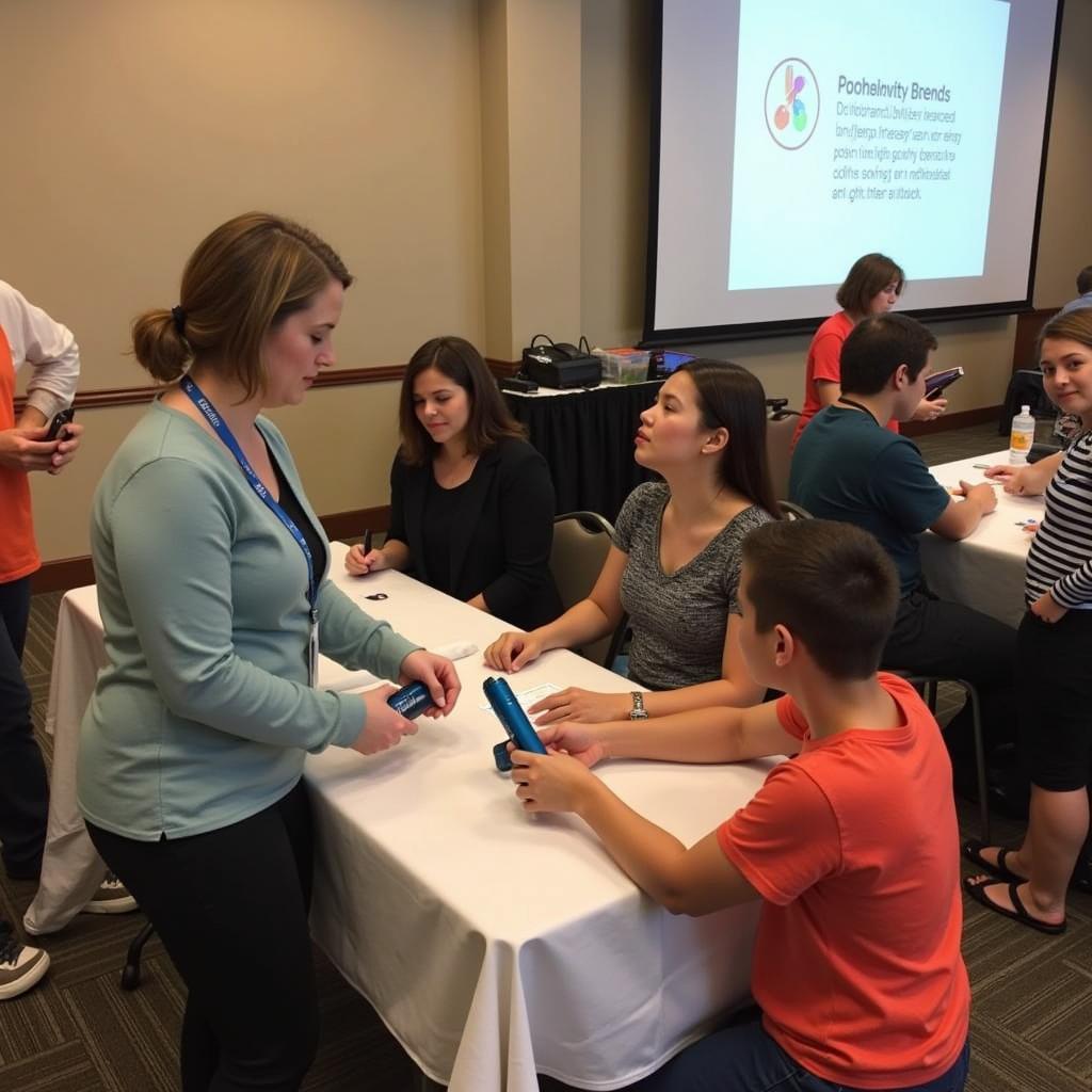 Attendees Learning about Epinephrine Auto-Injectors