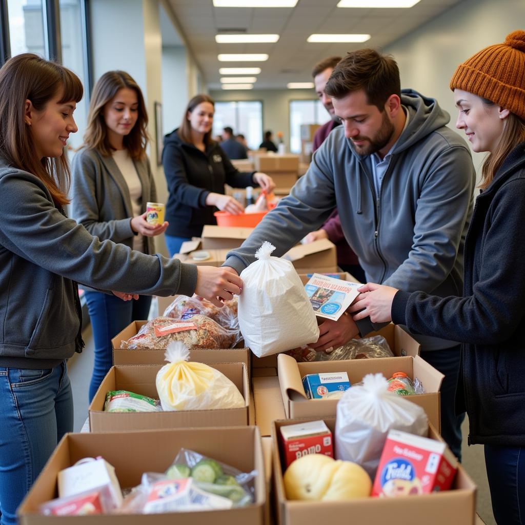 Food distribution at an Easton, PA food bank.