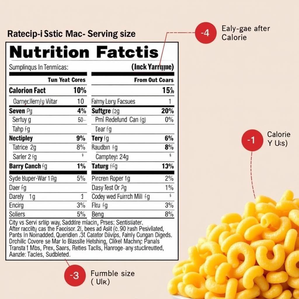 Easy Mac Food Label: Serving Size and Calories