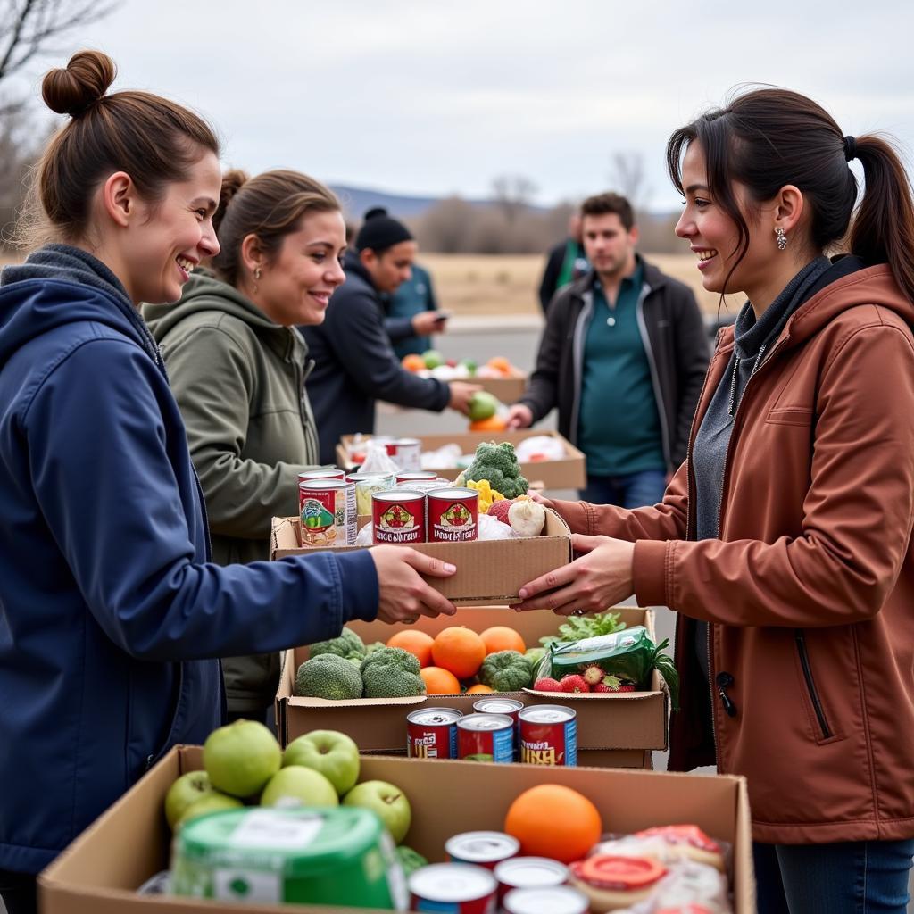 Volunteers distributing food at Echo Food Bank Farmington NM