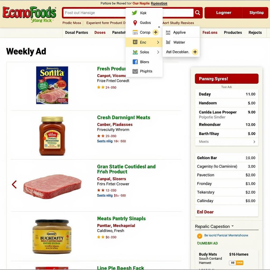 Econo Foods Weekly Ad on Website