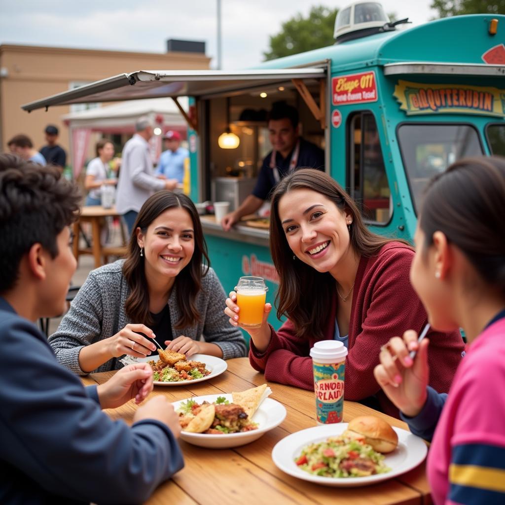 Happy Customers Enjoying El Querubin's Food