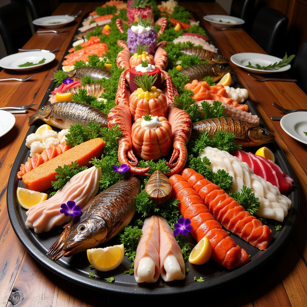 Elaborate Seafood Platter Mediterranean Style