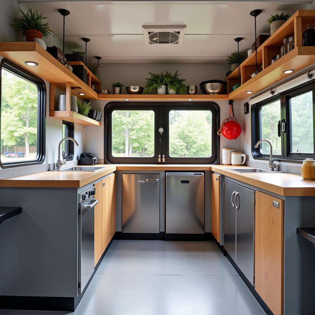 Electric Food Van Interior Kitchen Setup