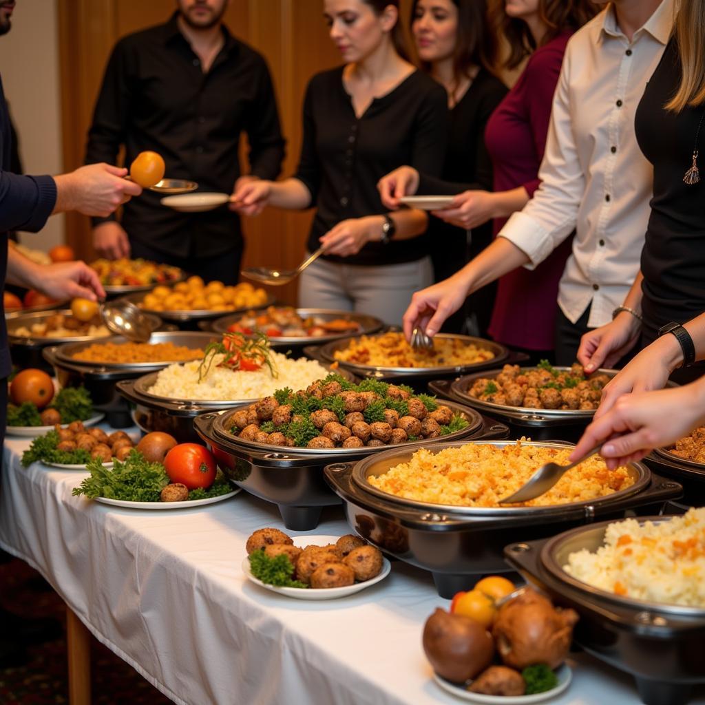 Electric Outdoor Food Warmers at a Buffet Setup