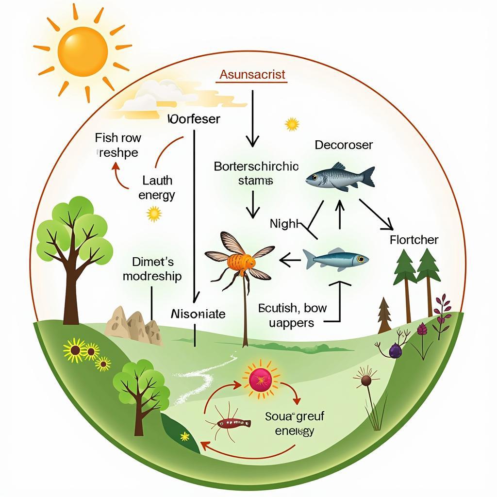 Energy Flow in Ecosystem Diagram