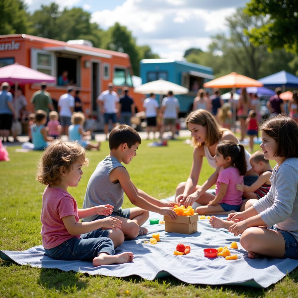 Enfield Food Truck Festival: Families enjoying the various activities and entertainment.