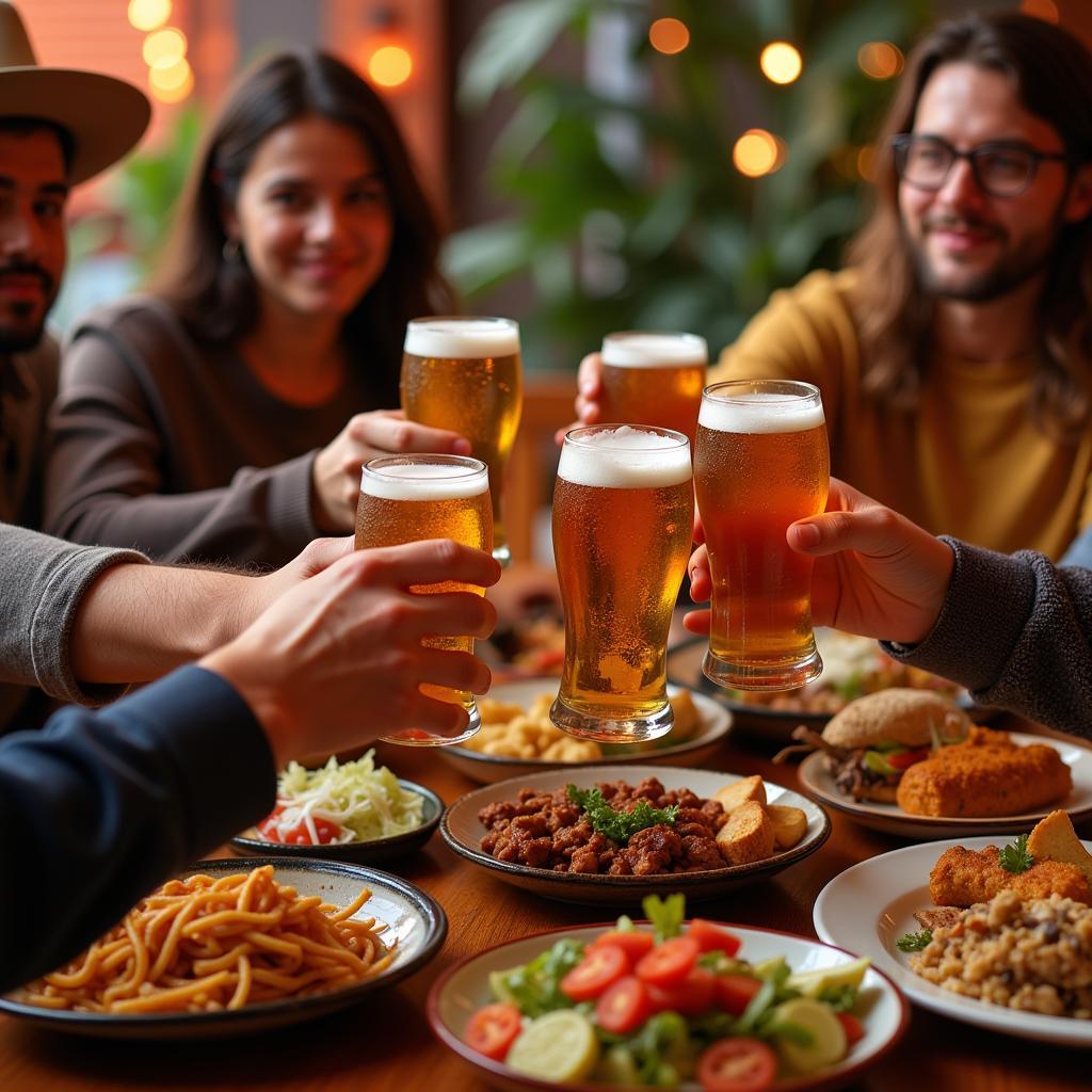 Enjoying Beer with Mexican Food