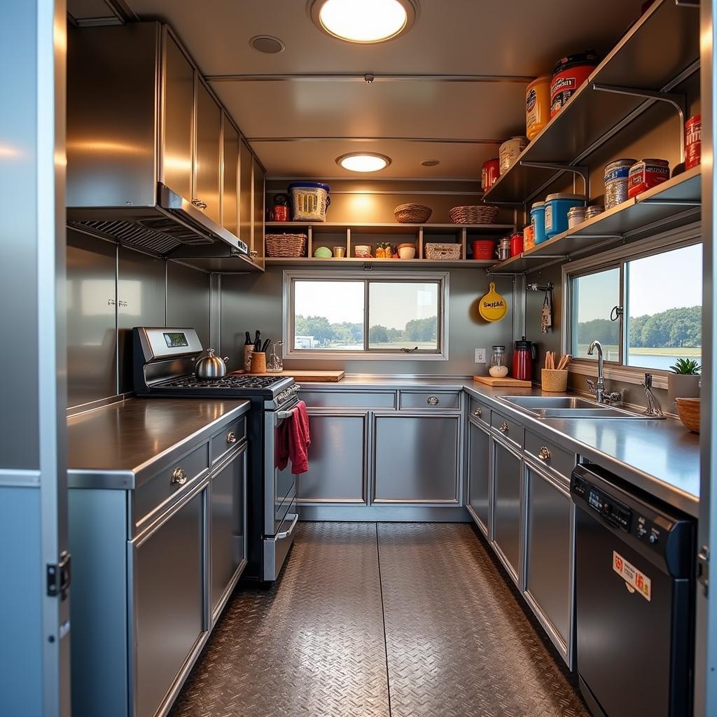 Equipped Food Trailer Interior: Ready for Culinary Creations