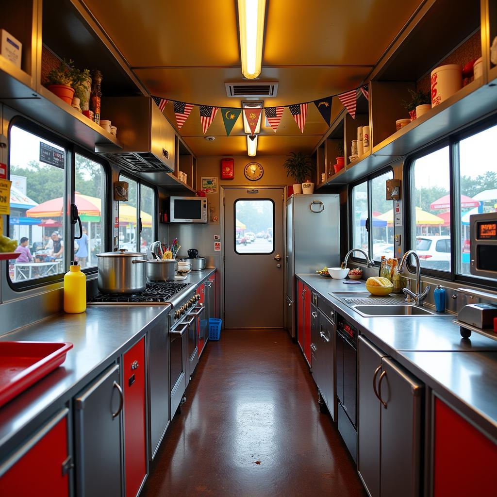 Equipped Malaysian Food Truck Interior