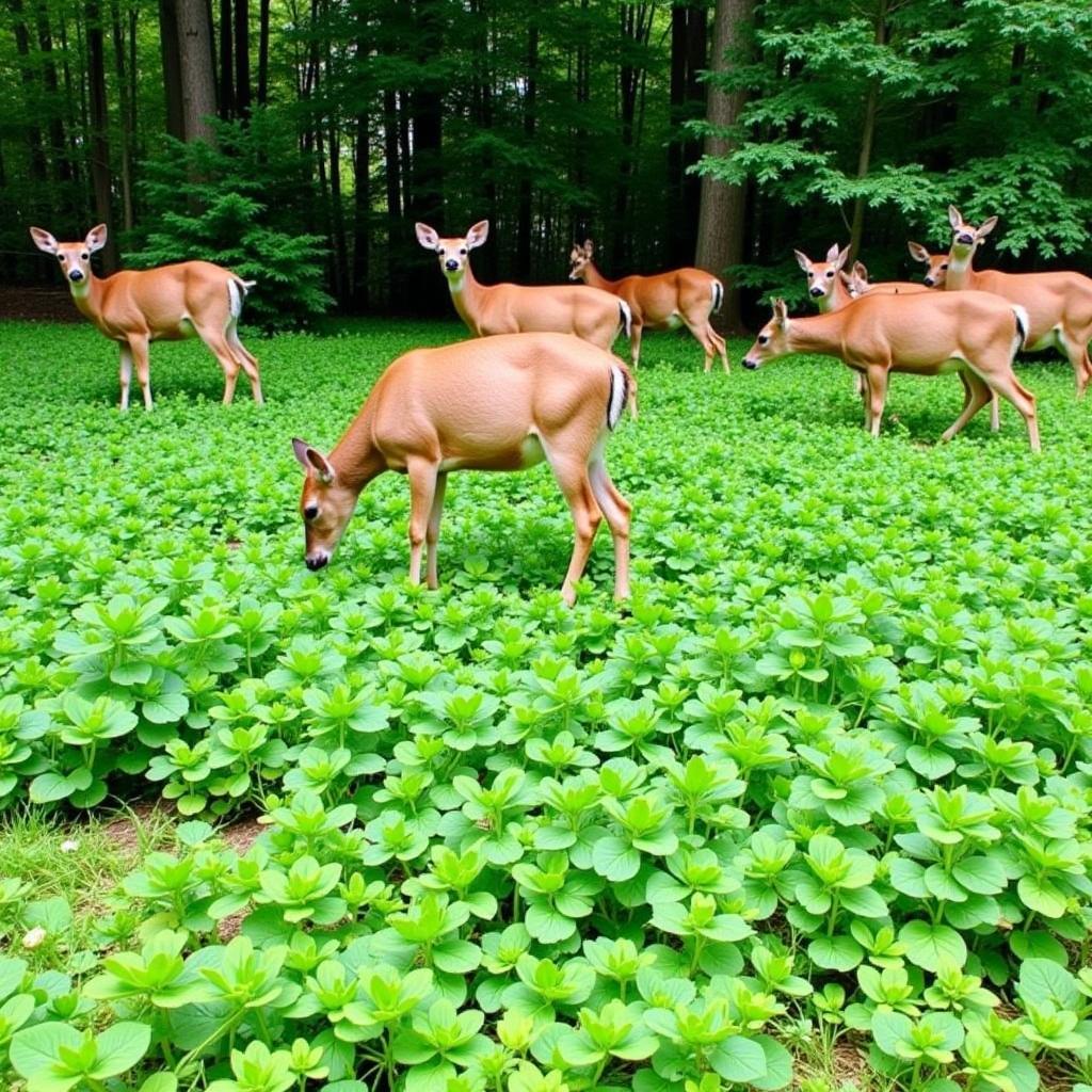 Thriving Clover and Chicory Food Plot