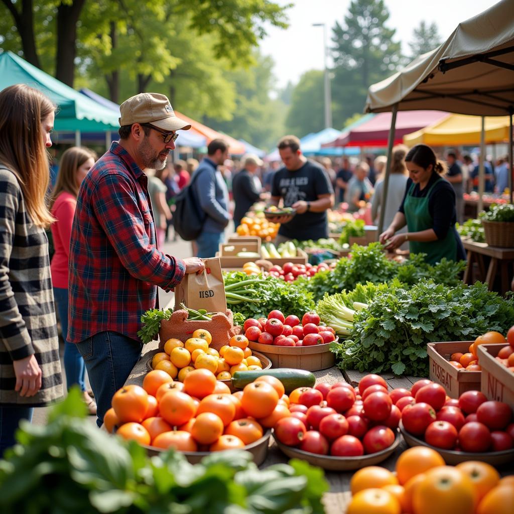 Fresh Produce at a Farmers Market