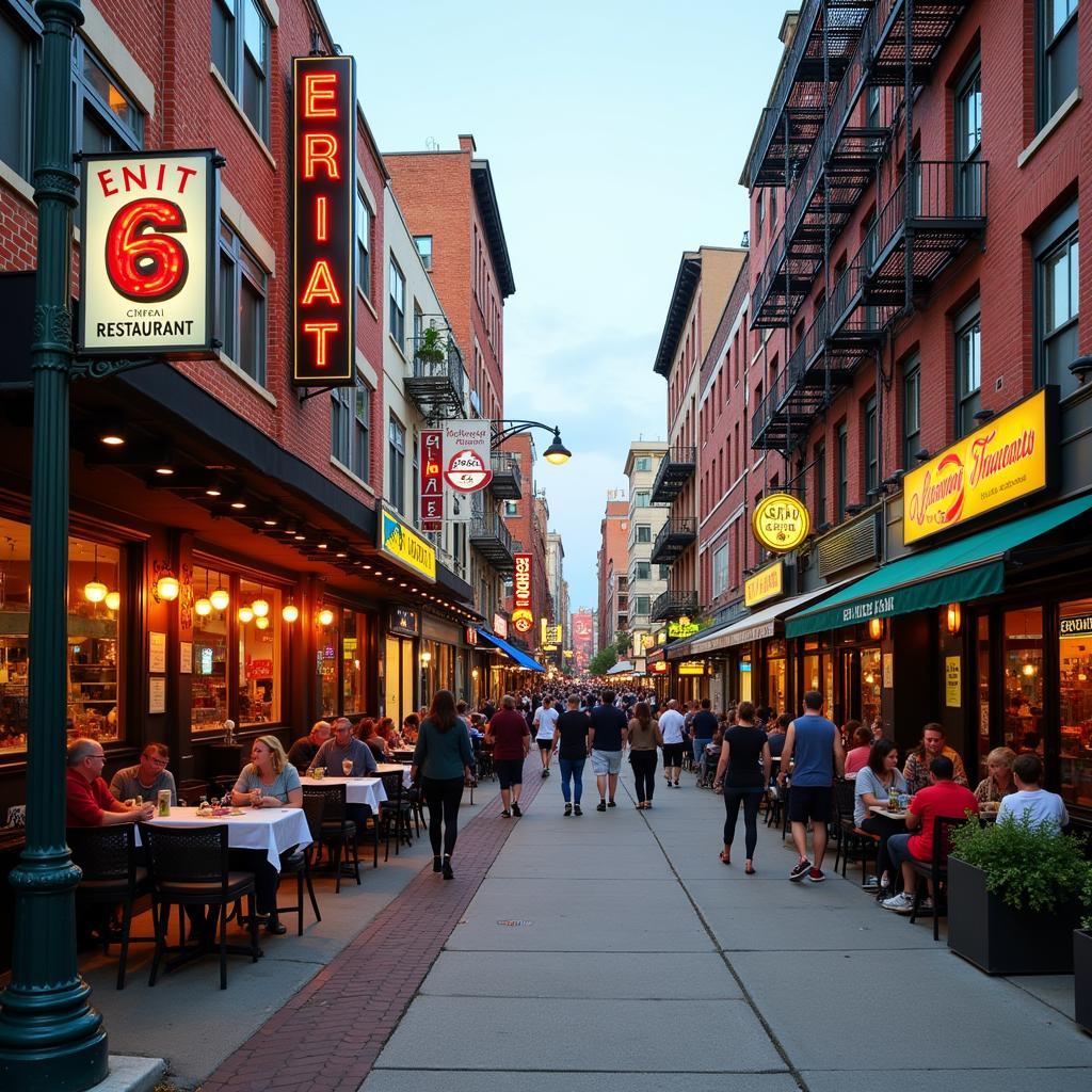 Bustling Restaurant Scene at Exit 6