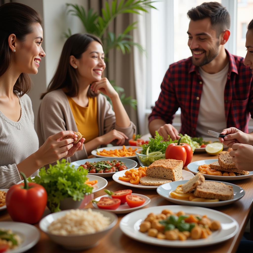 Family Enjoying a Home-Cooked Meal