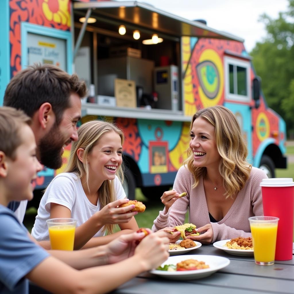 Family Enjoying Food Truck New Bern