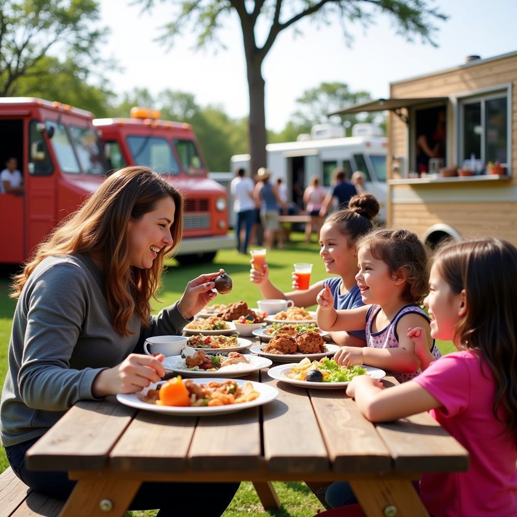 Family Fun at a Food Truck Village