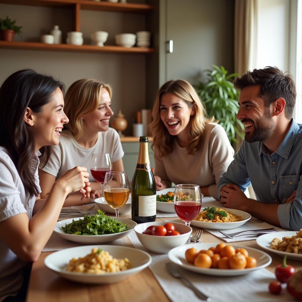 Family Enjoying Gourmet Delivered Meal