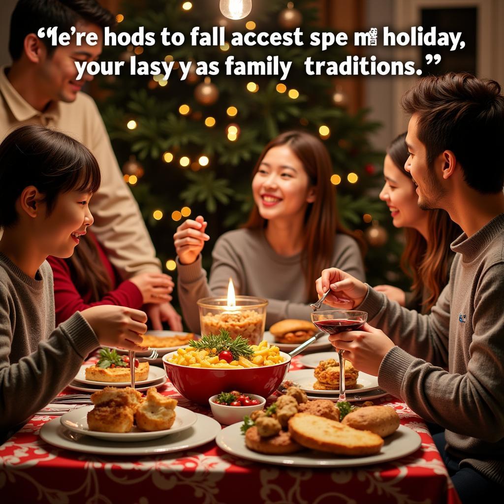 Family Holiday Dinner with Food Quotes