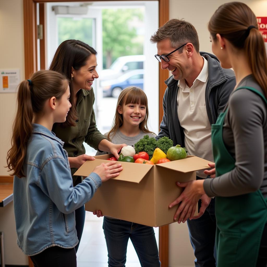 Family Receiving Food Assistance at a Torrington, CT Food Bank