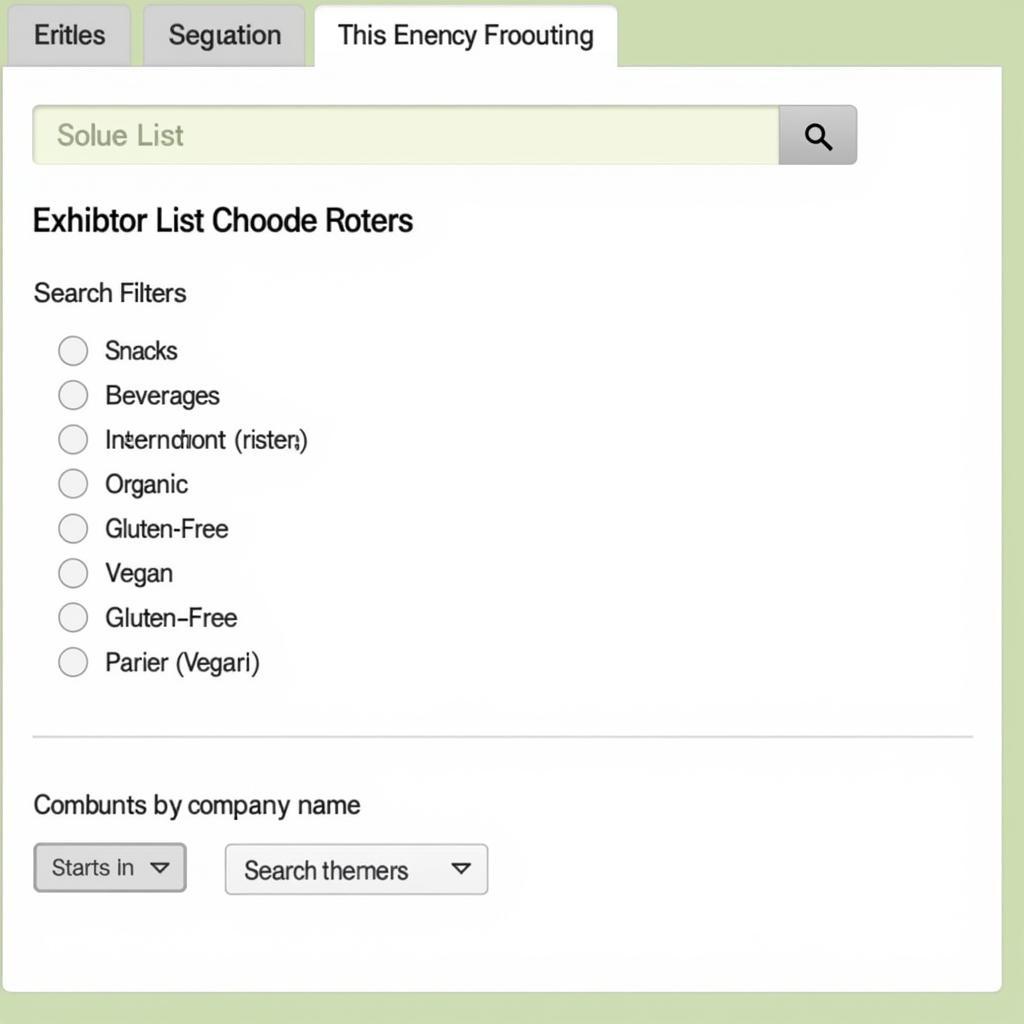 Fancy Food Show Exhibitor List Search Filters