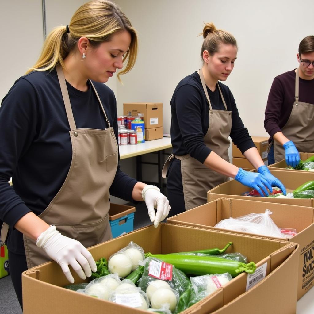 Volunteers at the Faribault MN Food Shelf