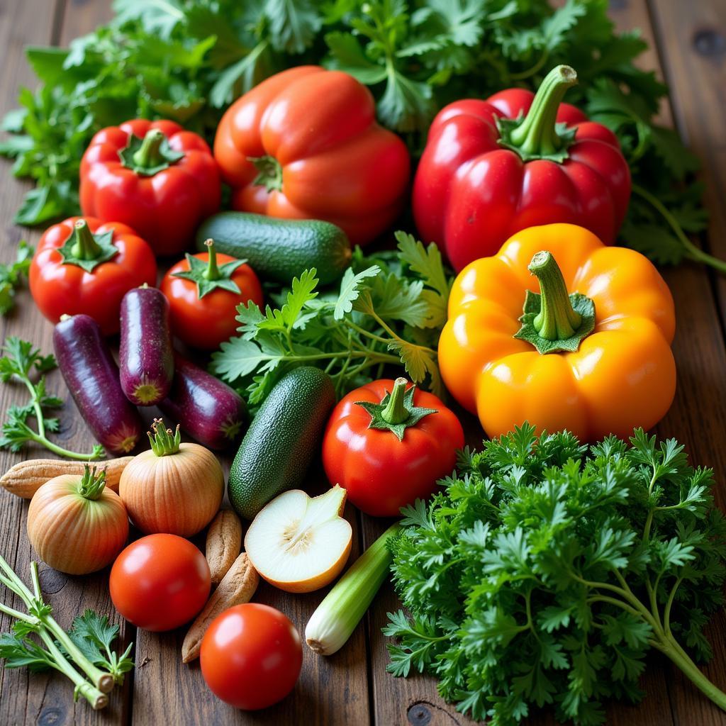 Fresh, locally sourced ingredients on a table