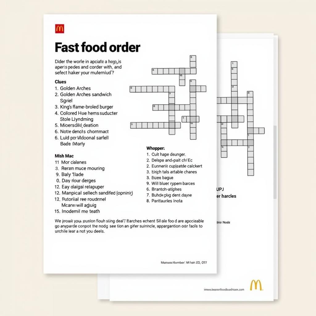 Fast Food Crossword Clues Example