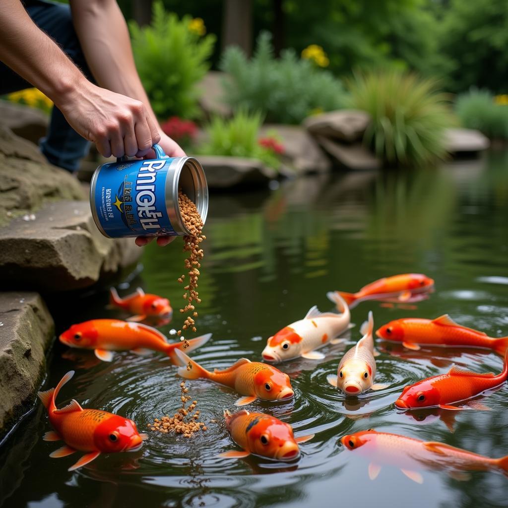 Feeding Koi Blue Ridge Platinum