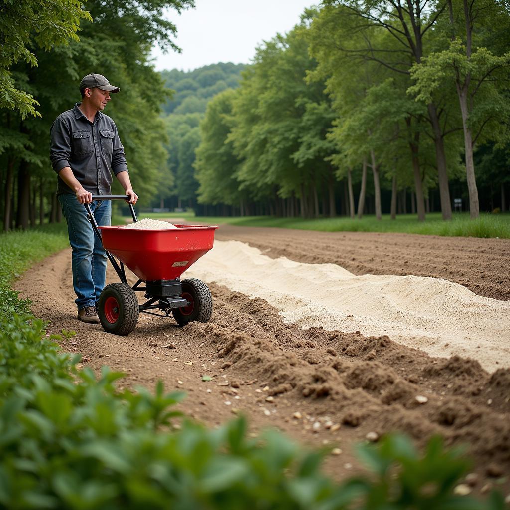 Using a Fertilizer Spreader on a Food Plot