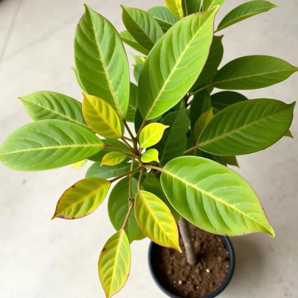 Ficus Tree Showing Signs of Nutrient Deficiency