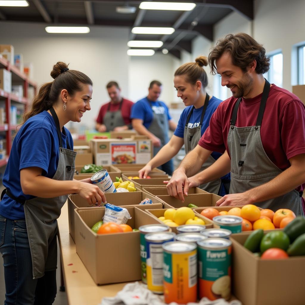 Volunteers at a First Christian Church Food Pantry