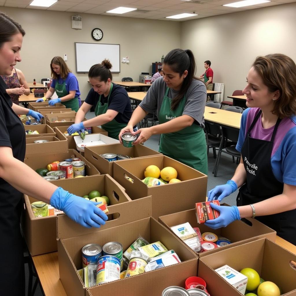 Volunteers at the First Presbyterian Church Food Distribution Center