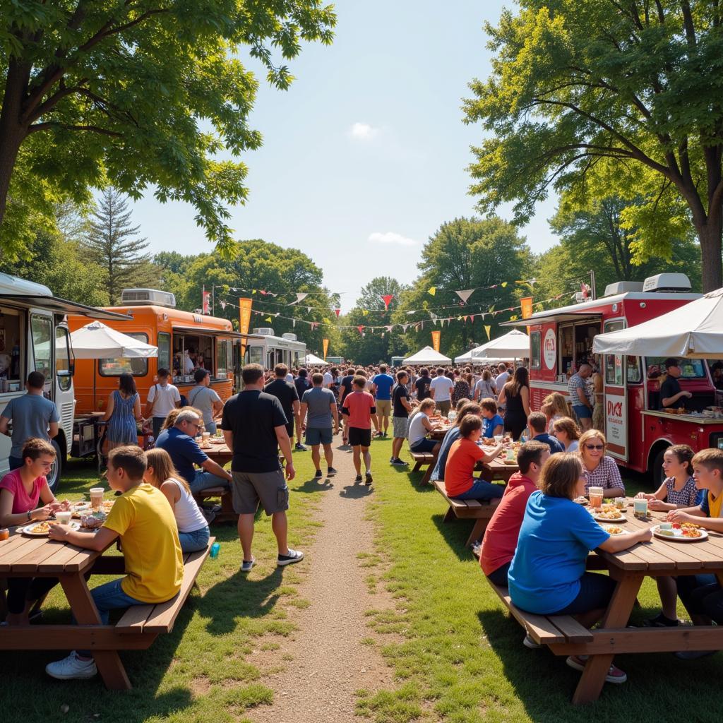 Community Gathering at a Flavor Savor Food Truck Event