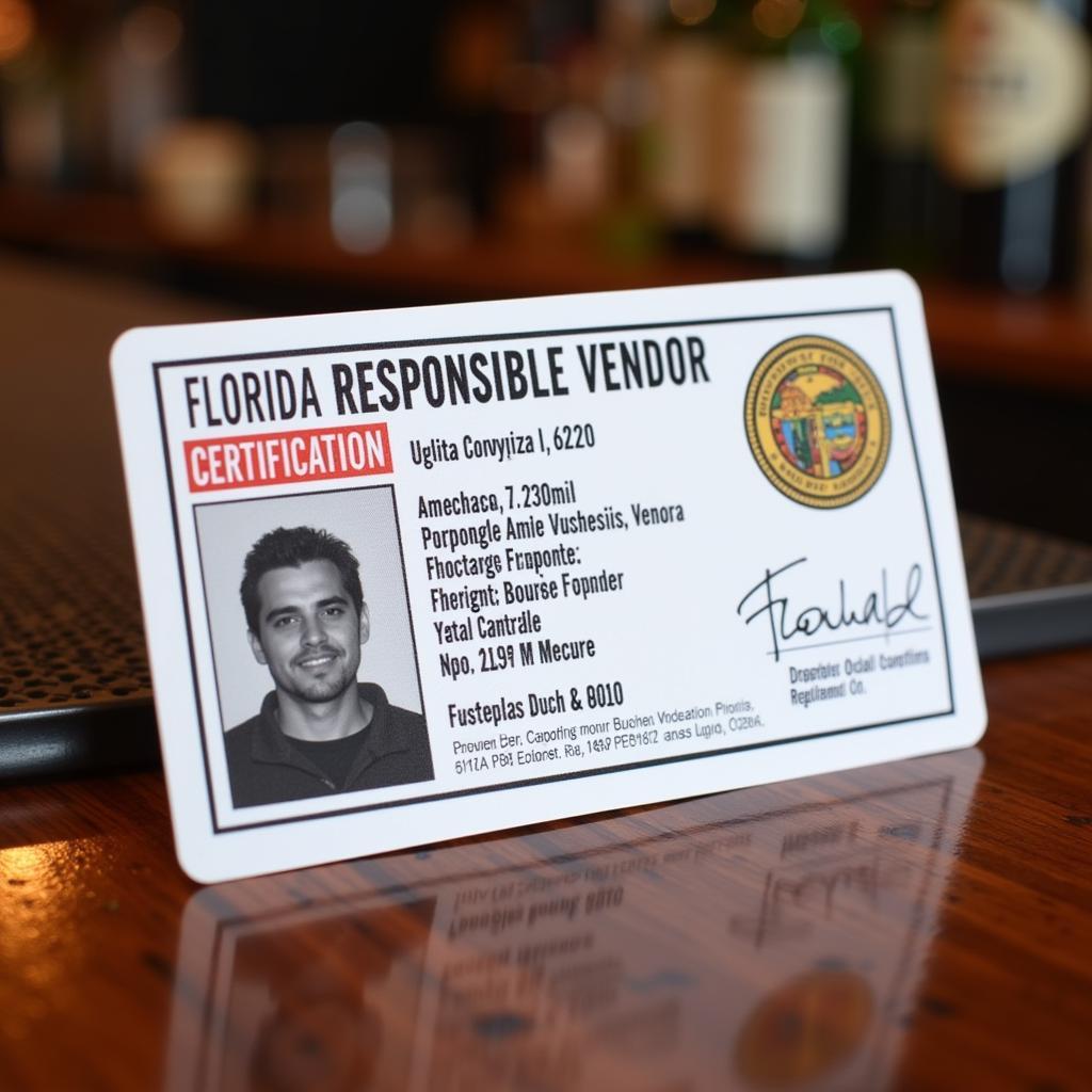 Florida Responsible Vendor Certification Card