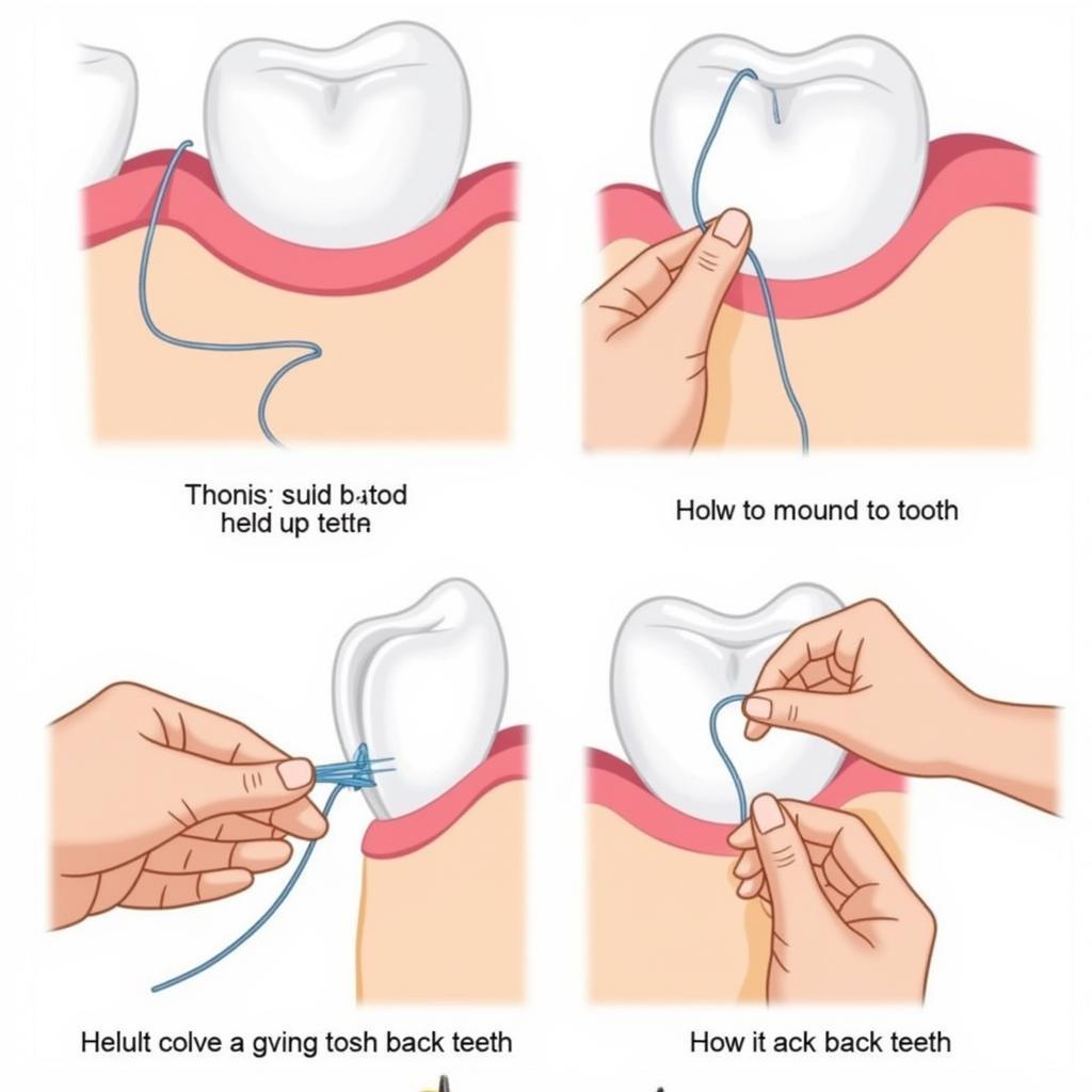 Correct flossing techniques for removing trapped food