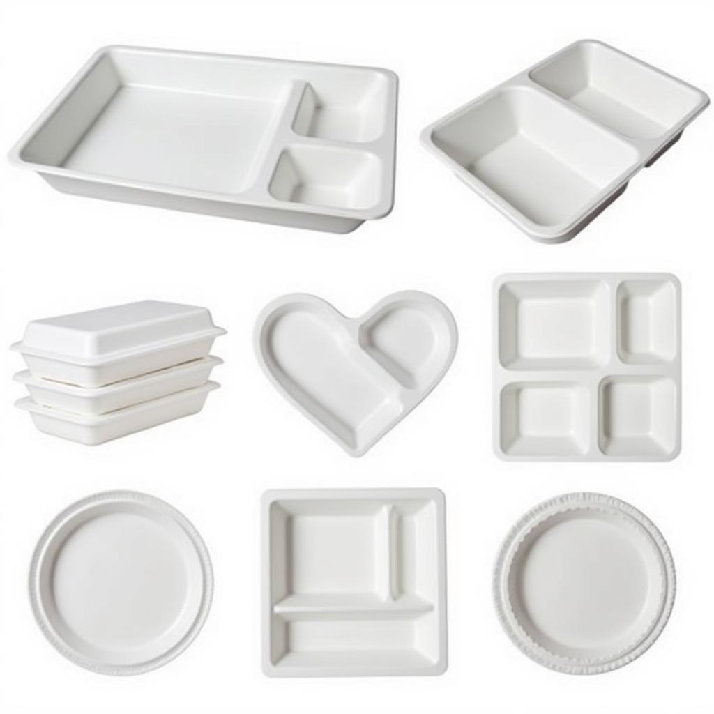 Variety of foam food trays for different food service needs